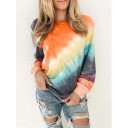 Dames regenboog top met lange mouwen 7