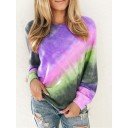 Dames regenboog top met lange mouwen 6