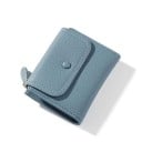 Dames reis mini portemonnee met korrelige oppervlakte Klep met drukknoop Rits met lus PU leer en polyester Afmeting 11,5 x 9,3 x 2,7 cm 3