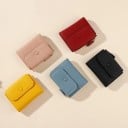 Dames reis mini portemonnee met korrelige oppervlakte Klep met drukknoop Rits met lus PU leer en polyester Afmeting 11,5 x 9,3 x 2,7 cm 6