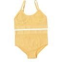 Dames ribbelset ondergoed hoge taille slip en bralette beha zonder beugels met elastische onderrand 13