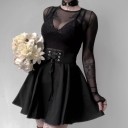 Dames rok met hoge taille en vetersluiting 1