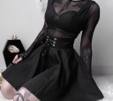 Dames rok met hoge taille en vetersluiting 3