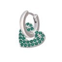 Dames ronde oorbel met een hanger in de vorm van een hart of ster Hanger bezet met zirkonia's Sieraden van bi-metaal Mode sieraden Verpakking 1 26