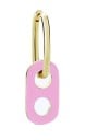 Dames ronde oorbel met kleurrijke hanger met openingen Gouden ring Sieradenmetaal Lengte 3,3 cm Glanzend modeaccessoire voor één oor 13