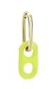 Dames ronde oorbel met kleurrijke hanger met openingen Gouden ring Sieradenmetaal Lengte 3,3 cm Glanzend modeaccessoire voor één oor 17