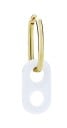 Dames ronde oorbel met kleurrijke hanger met openingen Gouden ring Sieradenmetaal Lengte 3,3 cm Glanzend modeaccessoire voor één oor 18