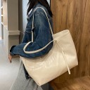 Dames schoudertas 35 x 30 x 12 cm Grote shopper tas met glanzend krokodillenpatroon Lange hengsels met decoratieve banden 1