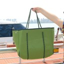 Dames schoudertas 38 x 30 x 14 cm Grote geperforeerde shopper tas Zacht en flexibel Koordhandvatten door tunnels geregen 7