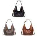 Dames schoudertas in hobo-stijl van kunstleer Ruime zachte tas met handvat en lange crossbody schouderband Ritssluiting 7