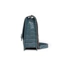Dames schoudertas met klep en reliëfpatroon van slangenhuid Kettingband met leren deel Draaibare metalen sluiting 27,5 x 20 x 7,5 cm 6