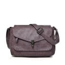 Dames schoudertas met klep Kleine tas van kunstleer Verstelbare schouderband Metalen gesp Decoratieve stiksels Afmetingen 25 x 20 x 12 cm 5