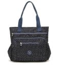 Dames schoudertas met print van nylon en polyester 38 x 38 x 12 cm Grote tas met twee handvatten Twee voorzakken met rits en zijzakken 2