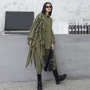 Dames set asymmetrisch shirt met volants en brede broeken met elastiek in de taille Oversize snit Ballonmouw Polyester en katoen 5