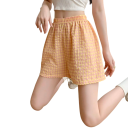 Dames shorts Hoge taille Elastische band Vrije snit Katoen Polyester Effen Geruit Zomer comfortabele shorts 3