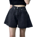 Dames shorts Vrije snit Effen Denimlook Polyester Zakken Casual zomer shorts voor dagelijks gebruik 7