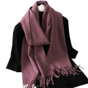 Dames sjaal 33x180 cm Effen zachte sjaal met franjes Licht verwarmend accessoire van polyester Elegante sjaal voor de herfst en winter 37