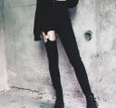 Dames skinny broek zwart 1