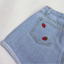 Dames spijkerbroek shorts met lieveheersbeestjes J1084 8