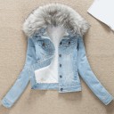 Dames spijkerjasje met bont P2375 3