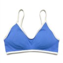 Dames sportbh met V-hals en contrasterende bies met dunne bandjes en fijn geribde stof voor yoga en fitness 9