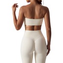 Dames sportieve bandeau bh zonder bandjes met rechte bovenrand en glad oppervlak zonder sluiting voor yoga en fitness 16