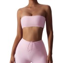 Dames sportieve bandeau bh zonder bandjes met rechte bovenrand en glad oppervlak zonder sluiting voor yoga en fitness 7