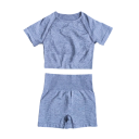 Dames sportoutfit Korte broek en T-shirt met korte mouwen Effen fitnessoutfit van nylon, polyester en spandex 4