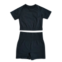 Dames sportoutfit Korte broek en T-shirt met korte mouwen Effen fitnessoutfit van nylon, polyester en spandex 1