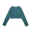 Dames sportoutfit Leggings shorts sportbeha en shirt met lange mouwen Effen fitnessoutfit van nylon 3