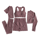 Dames sportoutfit Leggings shorts sportbeha t-shirt korte en lange mouwen Effen fitness outfit 6