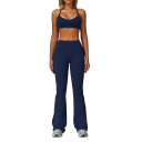 Dames sportoutfit met broek en sportbeha, eentonig, nylon, spandex, comfortabel en stijlvol voor fitness en vrije tijd 5