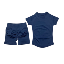 Dames sportoutfit met shorts en een T-shirt met korte mouwen, effen, nylon, spandex, comfortabel en stijlvol voor fitness 11