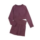 Dames sportoutfit Shorts en shirt met lange mouwen Effen fitnessoutfit van nylon 9