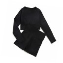 Dames sportoutfit Shorts en shirt met lange mouwen Effen fitnessoutfit van nylon 5