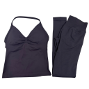 Dames sportset met leggings en top, effen, nylon, polyester, comfortabel en stijlvol voor fitness en training 25