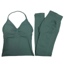 Dames sportset met leggings en top, effen, nylon, polyester, comfortabel en stijlvol voor fitness en training 21