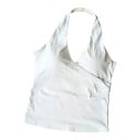 Dames sporttop met halsband en geplooid voorpand en V-hals met open rug en verlengde snit voor yoga en fitness 12