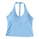 Dames sporttop met nekband, vulling en V-hals met open rug en twee banden in het midden van de rug voor yoga, pilates en fitness 8