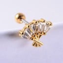 Dames stud earrings met kristallen en zirconia Versiering in de vorm van een hart, tulp of waaier Staaf met schroefbol Sieradenmetaal 5