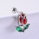 Dames stud earrings met kristallen en zirconia Versiering in de vorm van een hart, tulp of waaier Staaf met schroefbol Sieradenmetaal 13
