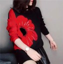 Dames sweatshirt met bloem 2