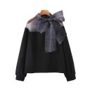Dames sweatshirt met strik 1