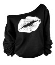 Dames sweatshirt met verlaagde schouder B1 wit