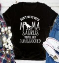 Dames T-shirt met dinosaurusprint A819 1