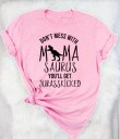 Dames T-shirt met dinosaurusprint B252 4