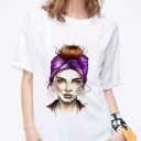 Dames T-shirt met gezichtsprint 5
