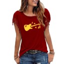 Dames T-shirt met gitaarprint 4