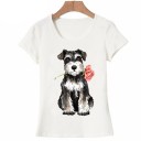Dames T-shirt met hondenprint A1312 3