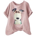 Dames T-shirt met hondenprint 3
